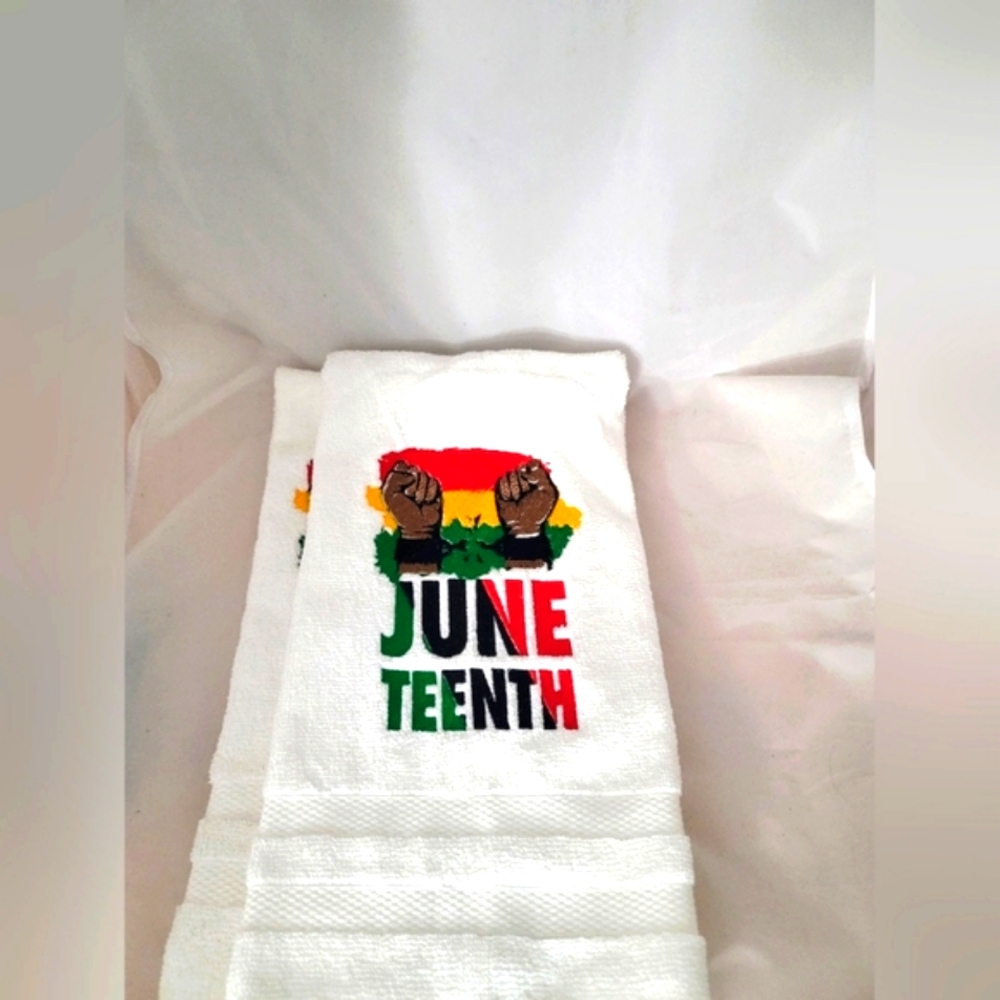 Juneteenth Embroidered Hand Towel